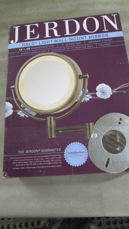 Jerdon Halo Light Wall Mount Mirror...