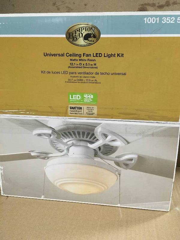 lot 36 image: Universal Ceiling Fan LED Light Kit Hampton Bay in good condition