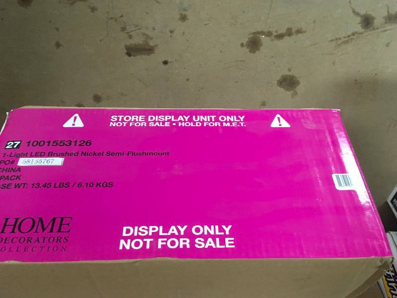 lot 45 image: 1- Light LED Brushed Semi Flushmount new