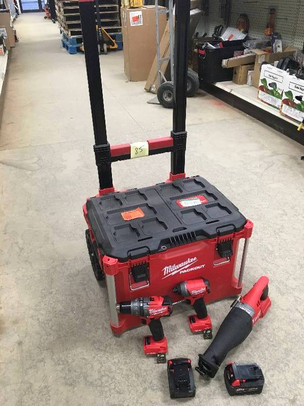 lot 85 image: Milwaukee 2796-22PO M18 FUEL with ONEKEY 2PC Combo Kit with FREE M18 FUEL Sawzall wONEKEY and PACKOUT Rolling Case in working conditions