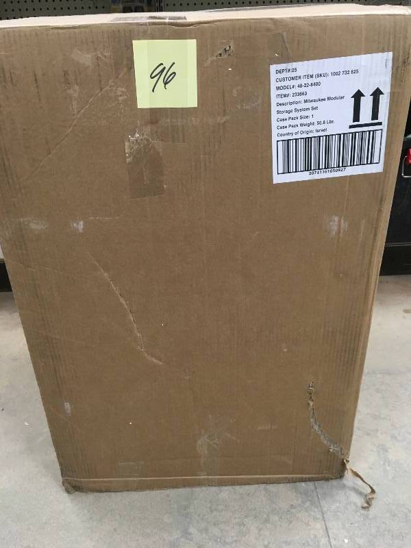 lot 96 image: Milwaukee 22 in. Packout Modular Tool Box Storage System New