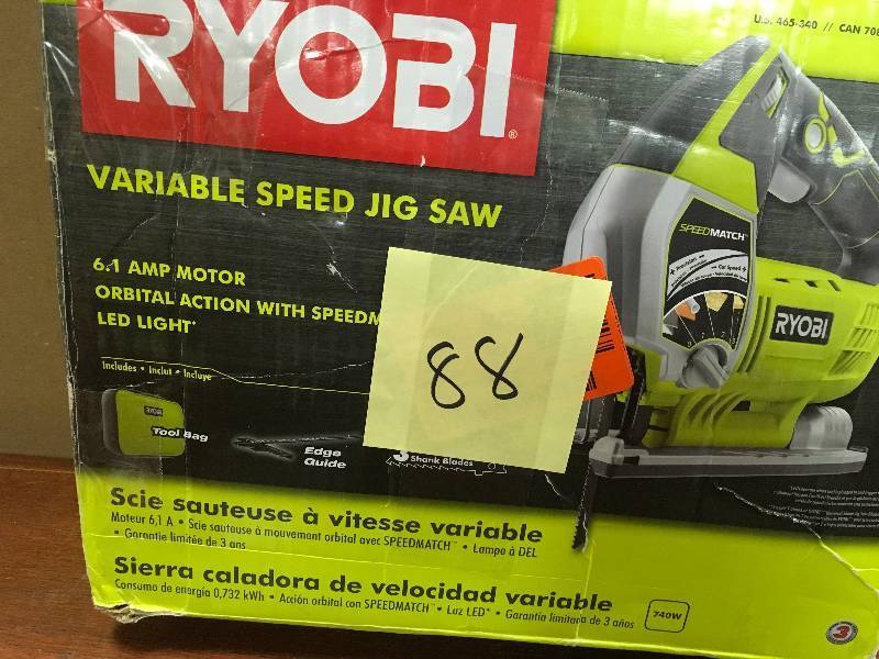 lot 88 image: Ryobi variable speed jig saw in good condition
