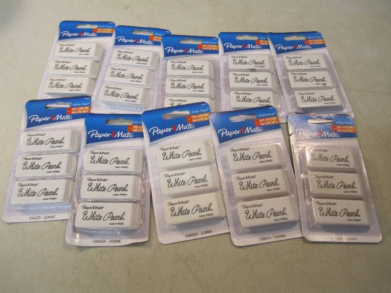 lot 5 image: 10 - 3 Packs Paper Mate Erasers  EC...
