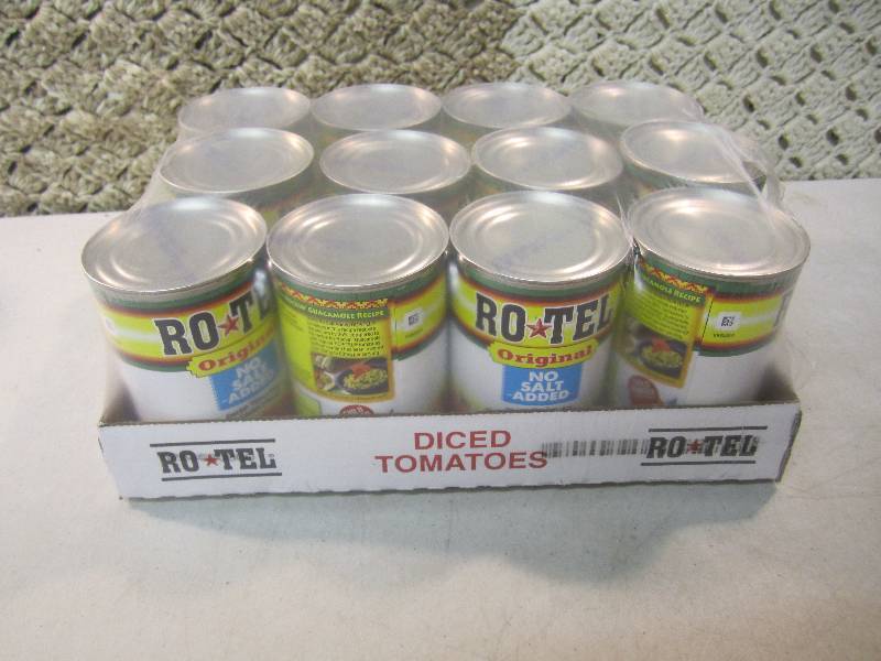 lot 10 image: Case of 12 Cans Rotel Diced Tomatoe...