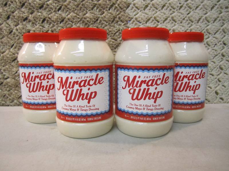 lot 22 image: 4 Jars Fat Free Miracle Whip Best b...