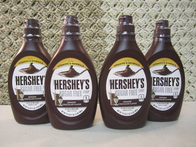 lot 26 image: 4 Bottles Hersheys Fat Free Chocol...