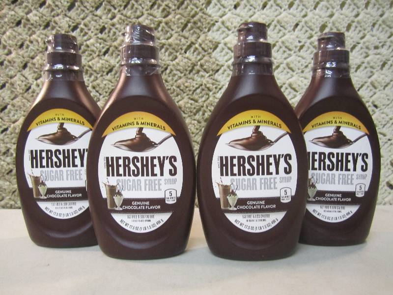lot 27 image: 4 Bottles Hersheys Fat Free Chocol...