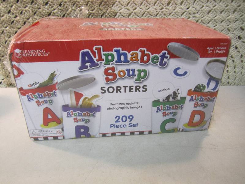 lot 54 image: Alphabet Soup Sorters 209 Piece Set...