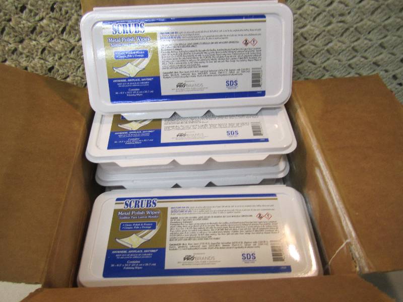 lot 57 image: Case of 6 Containers Scrubs Metal P...