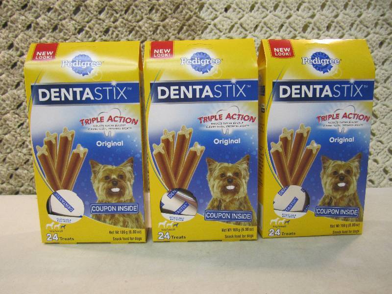 lot 180 image: 3 Boxes Pedigree DentaStix Dog Snac...
