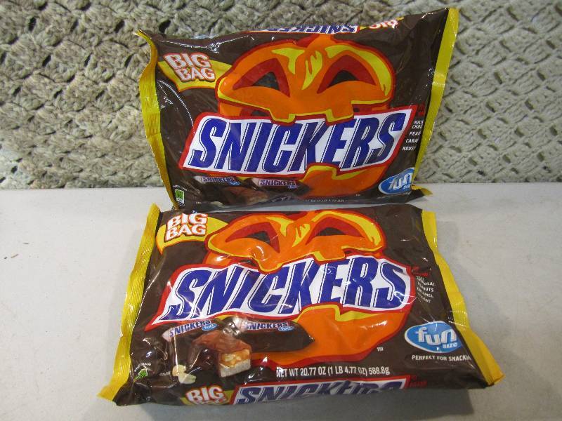 lot 205 image: 2 Big Bags Snickers Fun Size Candy ...