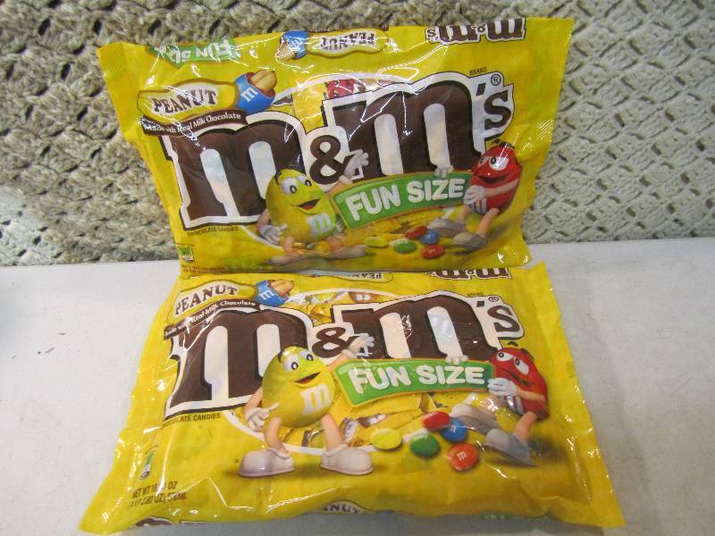 lot 206 image: 2 Big Bags Peanut M&Ms Fun Size Ba...