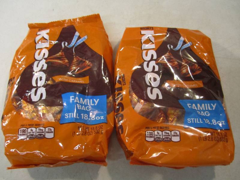 lot 207 image: 2 Family Bags Hersheys Kisses with ...