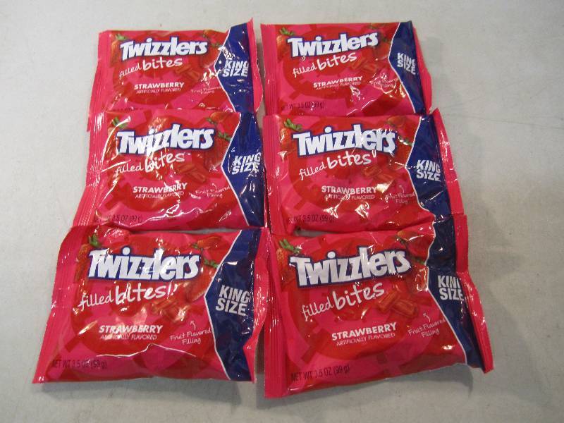 lot 212 image: 6 Bags King Size Twizzlers Bites Be...