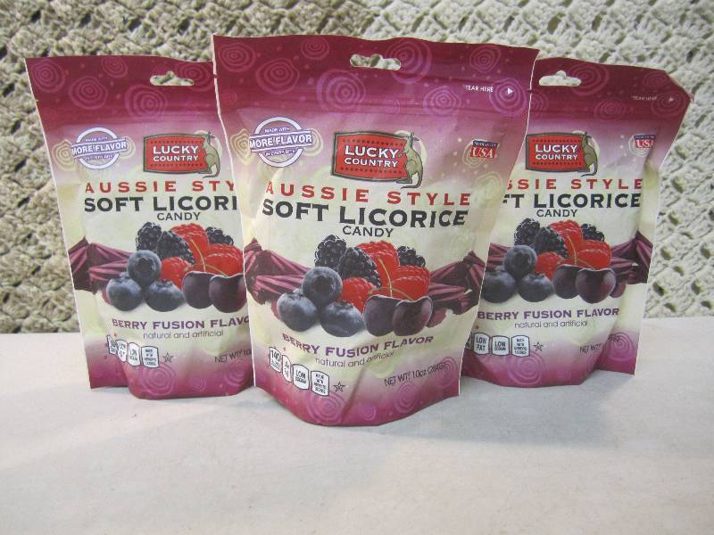 lot 221 image: 3 Bags Aussie Style Soft Licorice C...