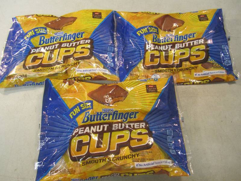 lot 224 image: 3 Bags Fun Size Butterfinger Peanut...