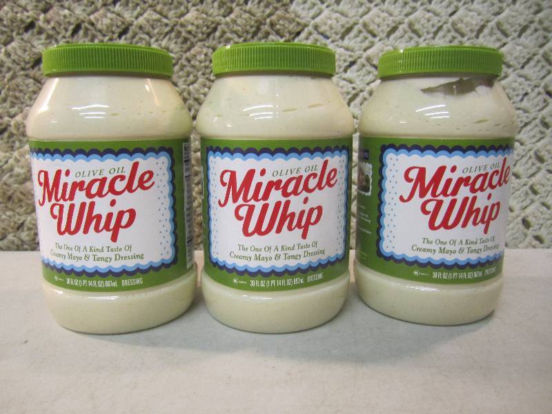 lot 227 image: 3 Jars Olive Oil Miracle Whip Best ...