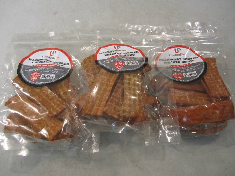 lot 228 image: 3 Bags Hackberry Smoked Chicken Jer...