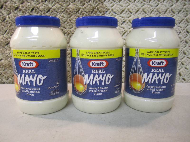 lot 235 image: 3 Jars Kraft Real Mayo Best by May ...