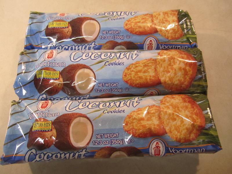 lot 244 image: 3 Packs of Coconut Cookies Best by ...