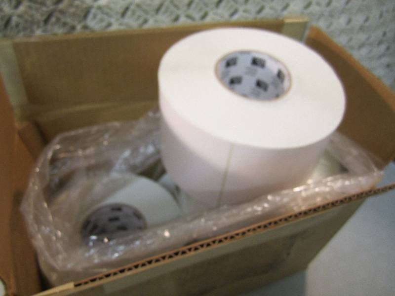 lot 297 image: Box of 4 Rolls Zebra Labels 7-Piece...