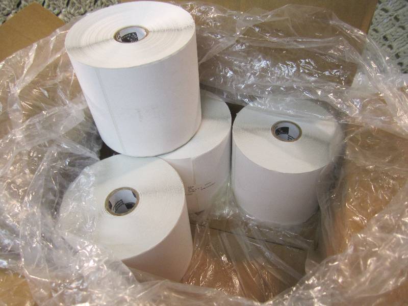 lot 298 image: Box of 4 Rolls 4 x 6 Zebra Labels...