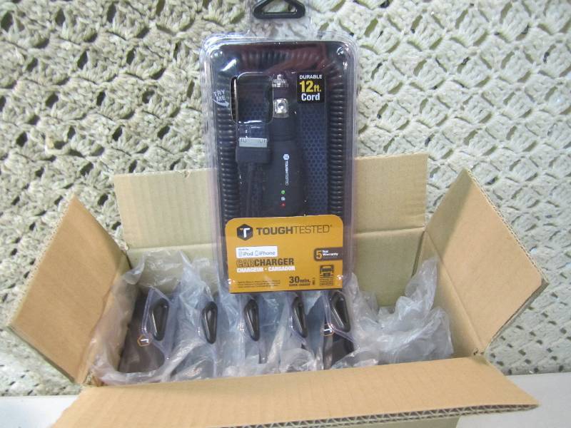 lot 300 image: Box of 6 ToughTested Car Chargers M...