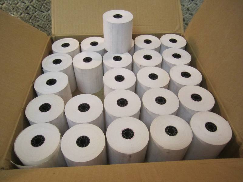 lot 302 image: Case of 25 Rolls Thermal Receipt Pa...
