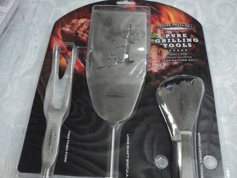 lot 75 image: 3 piece pure grilling tools...