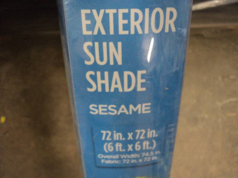 lot 343 image: Exterior Sun Shade 72 x 72 sesame c...