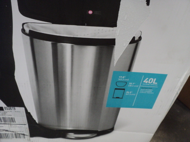 lot 415 image: Simple Human Silent Garbage can 40L...