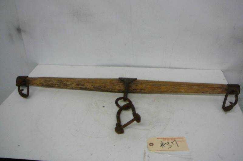 lot 37 image: Wooden yoke evener