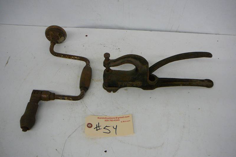 lot 54 image: Tools, Hand drill, Fulton punch