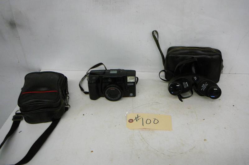 lot 100 image: Camera Minolta freedom zoom 90 Binoculars  Wards 8 x 30