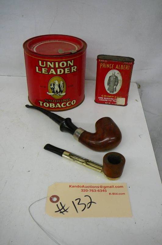 lot 132 image: Tobacco Tins & Pipes