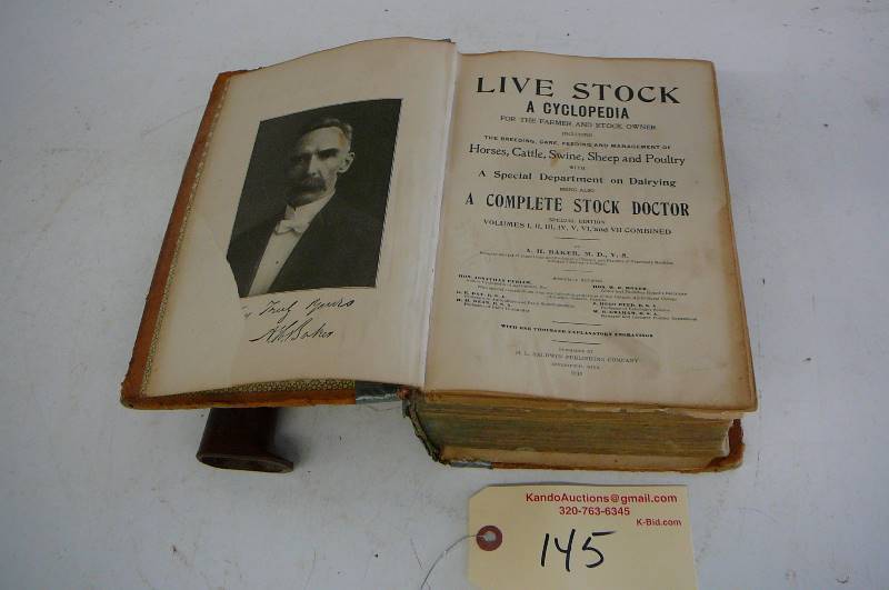 lot 145 image: Live stock a Cyclopedia, a complete stock doctor book 1913