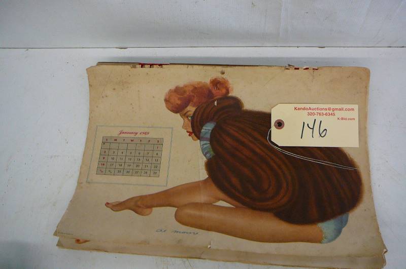 lot 146 image: Pin up Girl Calendar Jan-Dec 1949