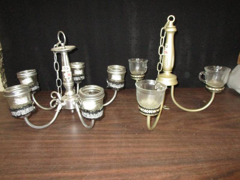 lot 38 image: Pair of repurpused hanging lights