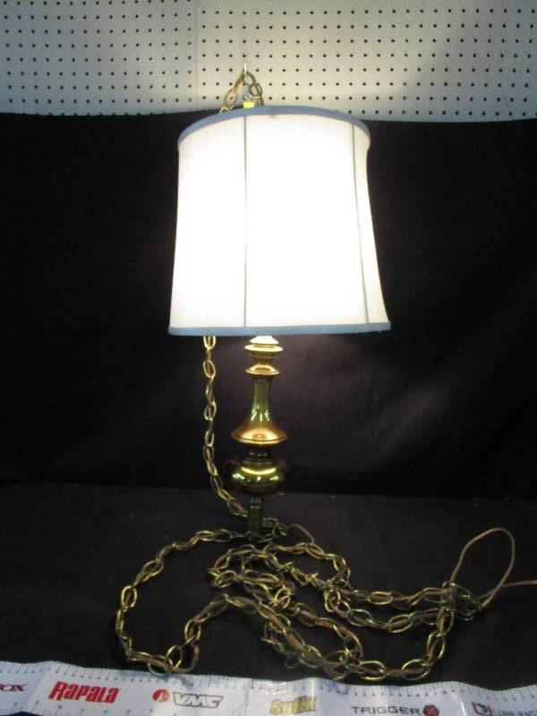lot 55 image: Old Hanging Lamp, Adjustable Height