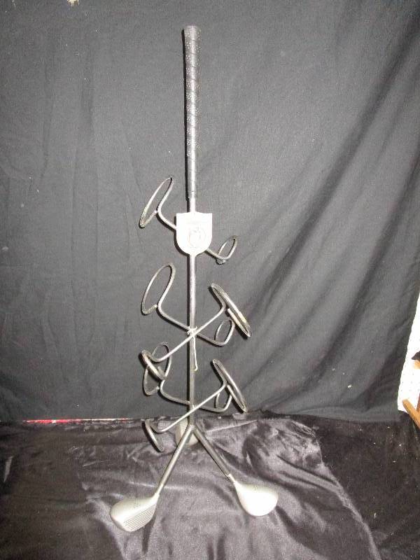 lot 132 image: 34 Golf Club Wine Rack Holder