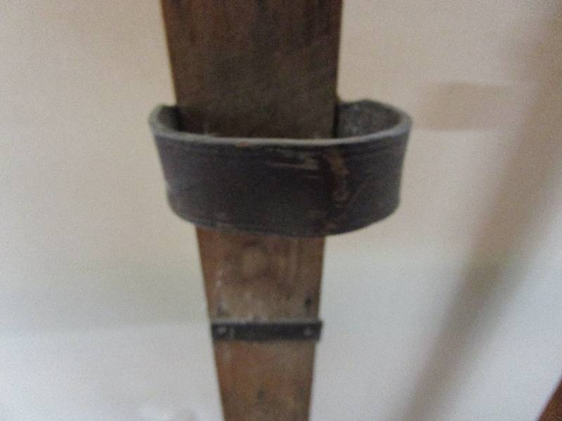 lot 138 image: Antique 7 Long Wood Skis