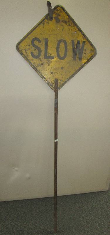 lot 145 image: Hand Held Stop Sign and Slow Sign