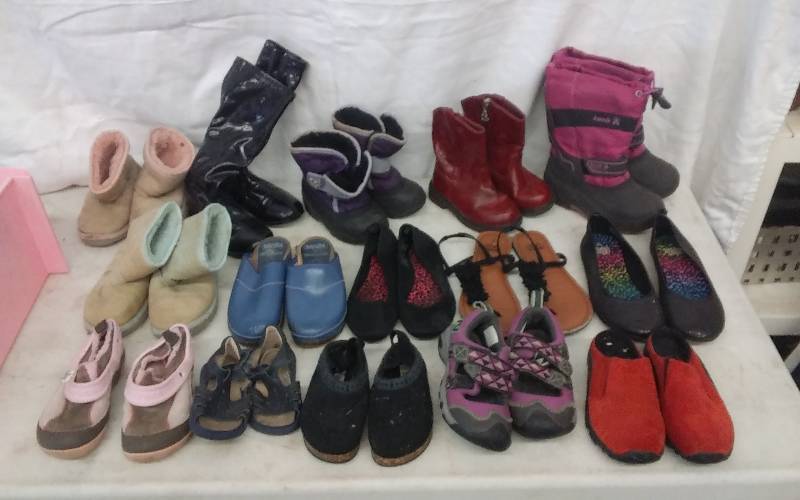Lot Of Little Girls Shoes & Boots Sizes 8-9, 1-3