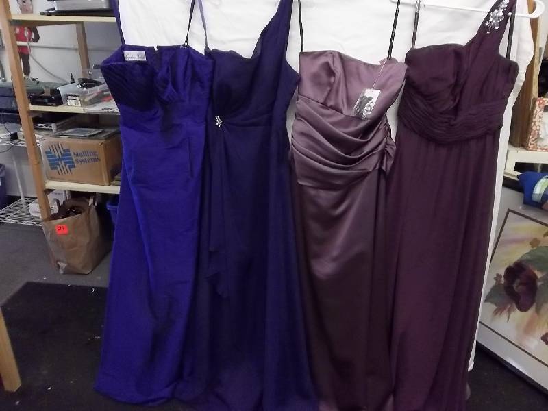 4 Long Dresses Purple Tones