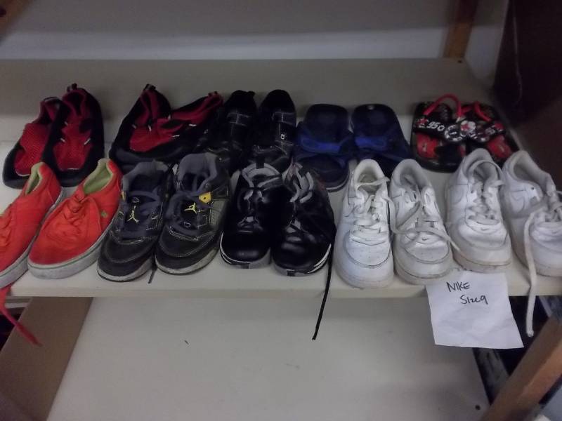 Lot Of Little Boys Shoes (9 Pair) Sizes 9-10, 13, 2 (2-Pair Jordans)