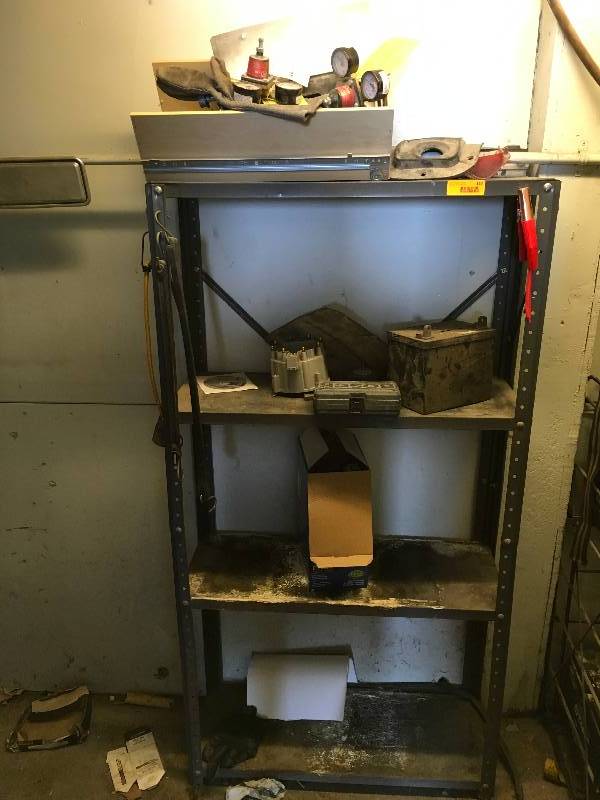 lot 140 image: Metal Shelf W Contents