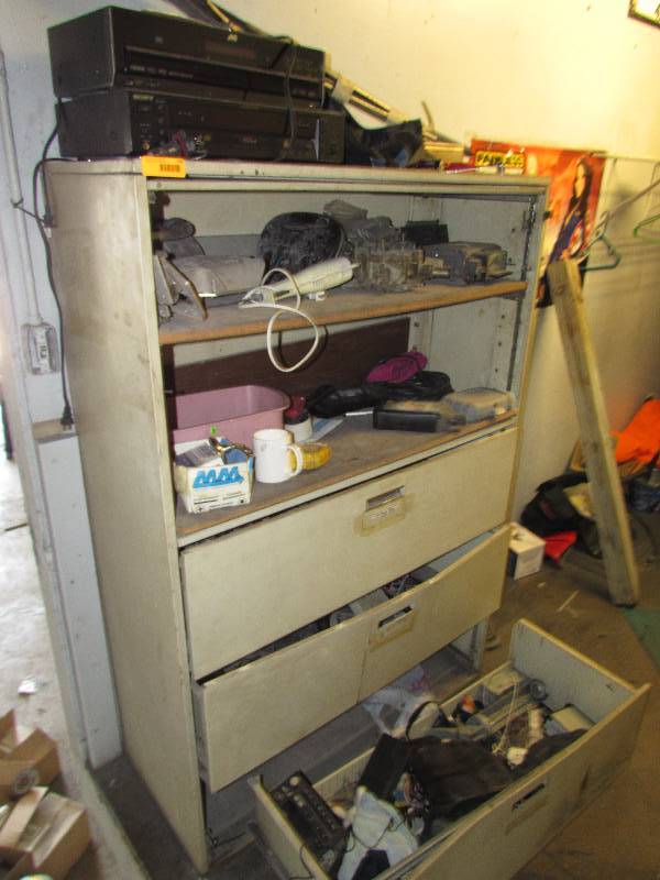 lot 145 image: METAL CABINET WITH ALL OF ITS CONTENTS