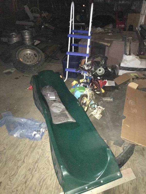lot 241 image: POOL SLIDE AND LADDER, KIDS BIKE AND OTHER MISC ITEMS