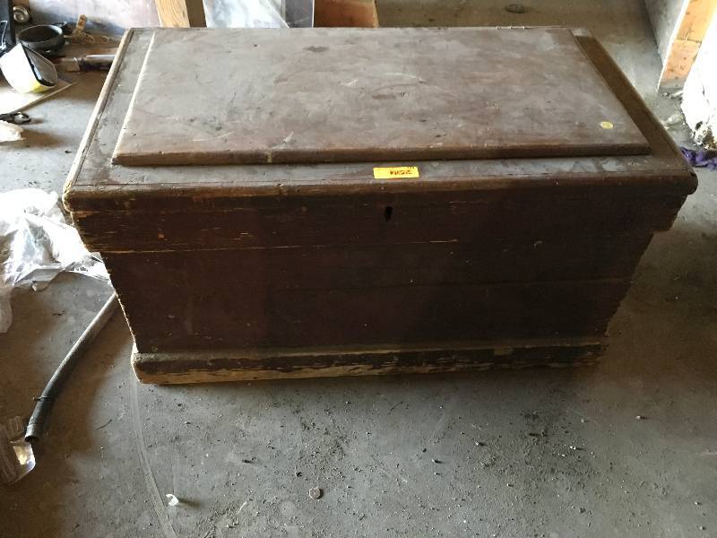 lot 239 image: WOODEN TRUNK