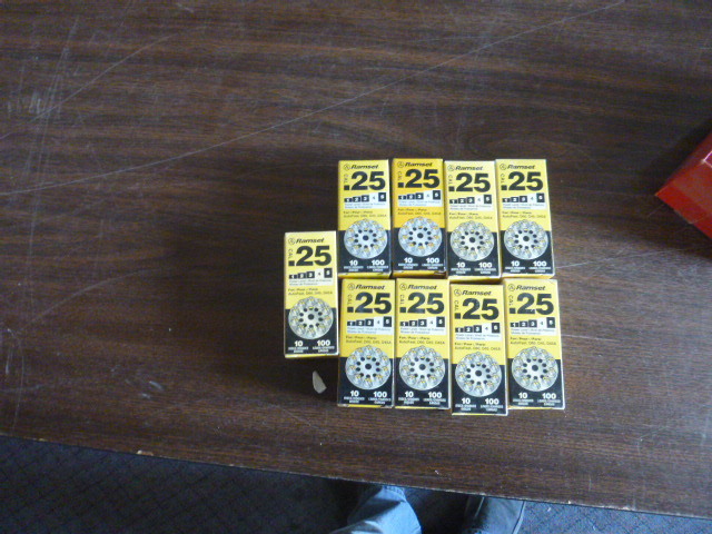 lot 22 image: 9 Boxes of Ramset .25 Cal #4 Loads